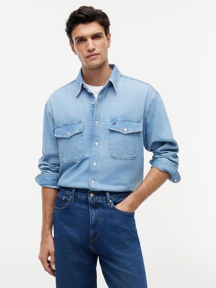 Tommy Hilfiger Relaxed Fit Denim Shirt, Light Blue, Light Blue