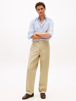 Tommy Hilfiger Peached Cotton Flex Regular Fit Stripe Shirt, Light Blue - view 2, Light Blue