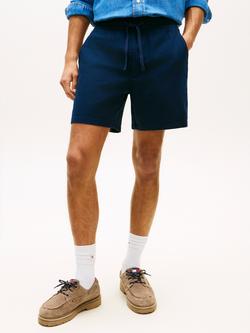 Tommy Hilfiger Cotton Rich Relaxed Fit Logo Shorts, Dark Blue, Dark Blue