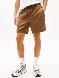 Tommy Hilfiger Relaxed Fit Logo Shorts, Brown, Brown
