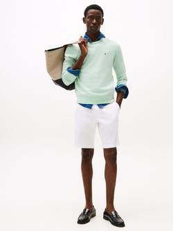 Tommy Hilfiger Flag Embroidered Combed Cotton Crew Neck Jumper - view 2, Light Green