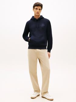 Tommy Hilfiger Logo Embroidered Hoodie - view 2, Dark Blue