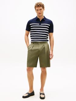 Tommy Hilfiger Combed Cotton Regular Fit Short Sleeve Striped Polo Shirt, Blue/Multi - view 2, Blue/Multi