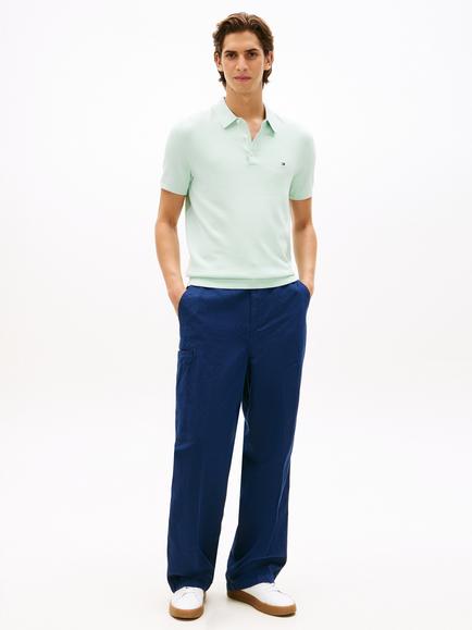 Tommy Hilfiger Combed Cotton Regular Fit Short Sleeve Polo Shirt - view 2, Light Green