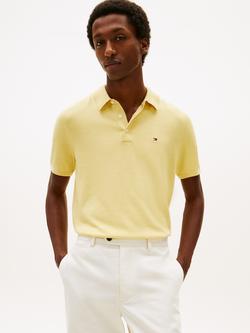 Tommy Hilfiger Combed Cotton Regular Fit Short Sleeve Polo Shirt, Light Yellow