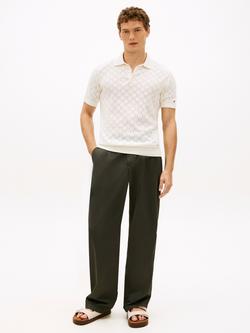 Tommy Hilfiger Regular Fit Pointelle Knit Polo Shirt, Beige - view 2, Beige