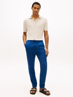 Tommy Hilfiger Harlem Linen Blend Tapered Trousers, Dark Blue - view 2, Dark Blue