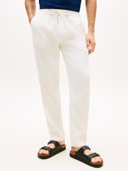 Tommy Hilfiger Harlem Tapered Linen Blend Chinos, White