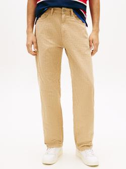 Tommy Hilfiger Jaimie Cotton Relaxed Fit Trousers, Beige, Beige