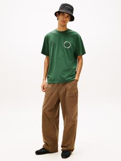 Tommy Hilfiger Cotton Regular Fit Short Sleeve Circular Graphic T-Shirt - view 2, Dark Green