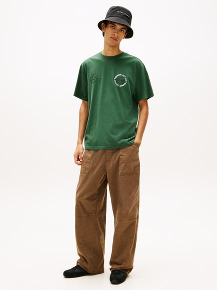 Tommy Hilfiger Cotton Regular Fit Short Sleeve Circular Graphic T-Shirt - view 2, Dark Green
