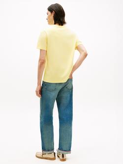 Tommy Hilfiger Cotton Regular Fit Short Sleeve Flag Embroidered Logo T-Shirt - view 2, Yellow