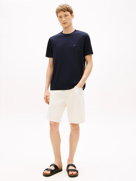Tommy Hilfiger Cotton Regular Fit Global Stripe Logo T-Shirt - view 2, Dark Blue