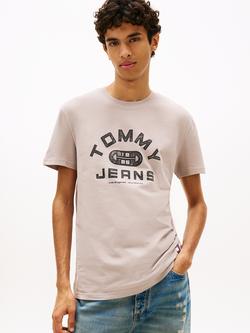 Tommy Hilfiger Cotton Regular Fit Short Sleeve Graphic Logo T-Shirt, Beige