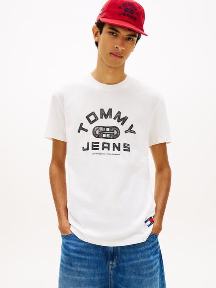 Tommy Hilfiger Cotton Regular Fit Short Sleeve Workout Graphic T-Shirt, White, White
