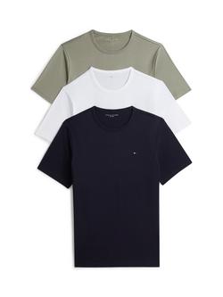 Tommy Hilfiger Cotton Crew Neck Lounge T-Shirt, Pack of 3, Multi, Multi