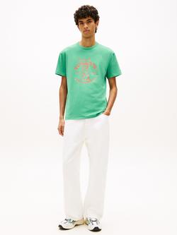 Tommy Hilfiger Peached Cotton Regular Fit Short Sleeve Graphic T-Shirt - view 2, Green