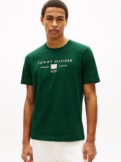 Tommy Hilfiger Jersey Logo T-Shirt, Dark Green, Dark Green