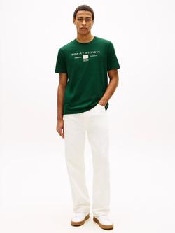Tommy Hilfiger Jersey Logo T-Shirt, Dark Green - view 2, Dark Green