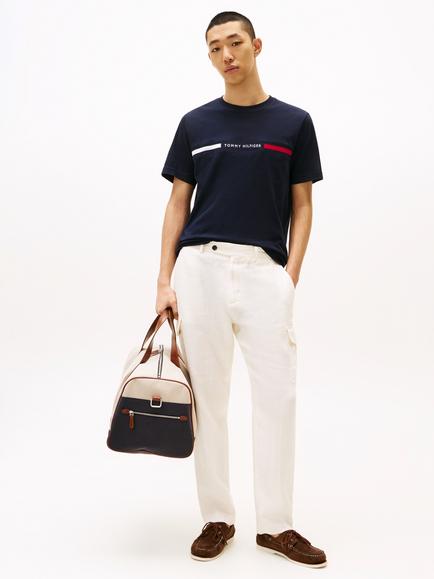 Tommy Hilfiger Cotton Regular Fit Short Sleeve Contrast Logo T-Shirt, Dark Blue - view 2, Dark Blue
