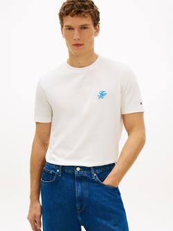 Tommy Hilfiger Cotton Regular Fit Short Sleeve Script Logo T-Shirt, White