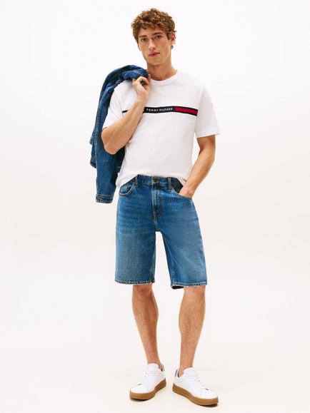 Tommy Hilfiger Logo Embroidered T-Shirt, White - view 2, White