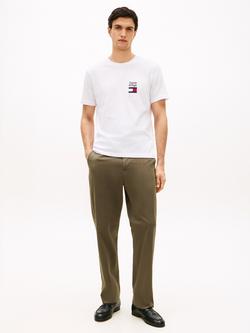 Tommy Hilfiger Cotton Regular Fit Short Sleeve Embroidered Logo T-Shirt, White - view 2, White