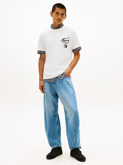 Tommy Hilfiger Cotton Regular Fit Short Sleeve Signature Graphic T-Shirt - view 2, White