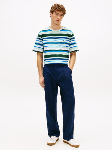 Tommy Hilfiger Cotton Regular Fit Short Sleeve Stripe T-Shirt, Multi - view 2, Multi