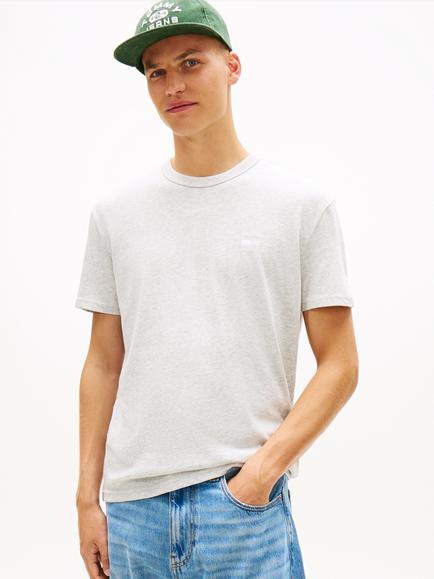 Tommy Hilfiger Cotton Regular Fit Short Sleeve Badge Logo T-Shirt, Light Grey