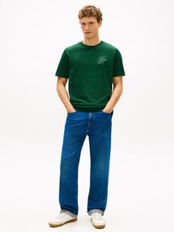 Tommy Hilfiger Tonal Logo Embroidered T-Shirt - view 2, Dark Green