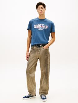 Tommy Hilfiger Cotton Regular Fit Wavy Flag Logo T-Shirt - view 2, Blue