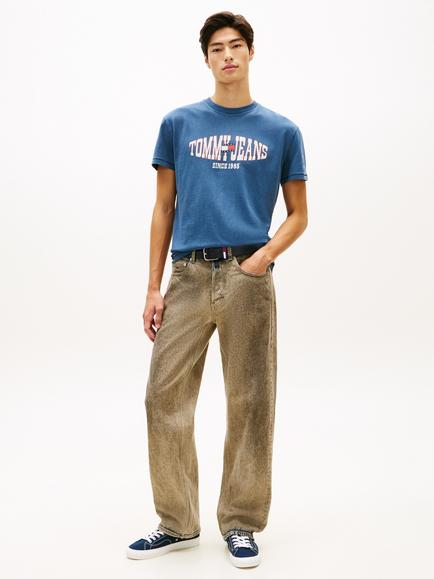 Tommy Hilfiger Cotton Regular Fit Wavy Flag Logo T-Shirt - view 2, Blue
