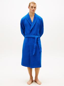 Tommy Hilfiger Cotton Waffle Knit Shawl Collar Robe, Blue, Blue