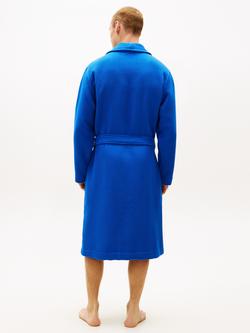 Tommy Hilfiger Cotton Waffle Knit Shawl Collar Robe, Blue - view 2, Blue