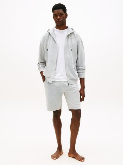 Tommy Hilfiger Cotton Blend Original Zip-Through Lounge Hoodie, Light Grey - view 2, Light Grey