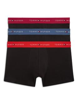 Tommy Hilfiger Cotton Rich Repeat Logo Trunks, Pack of 3, Multi, Multi