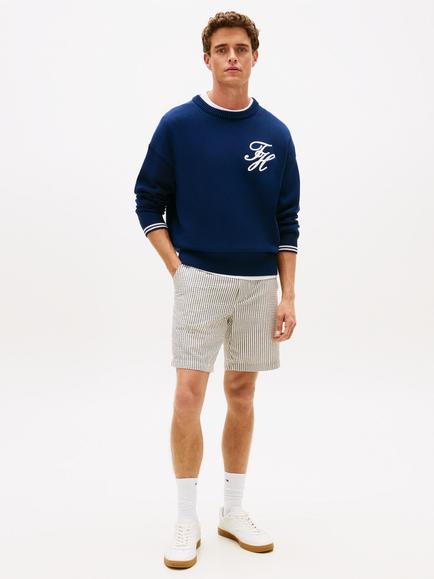 Tommy Hilfiger Dover Seersucker Textured Chino Shorts, Grey - view 2, Grey