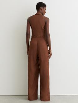 Reiss Taya Tie Front Jumpsuit, Rust - view 2, Rust