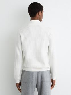 Reiss Aldershot Fine Knit Zip Neck Jumper - view 2, White