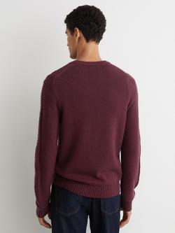 Reiss Beech Wool Rich Crew Neck Jumper - view 2, Grape