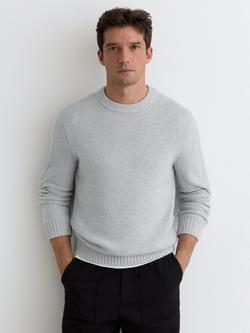 Reiss Beech Wool Rich Crew Neck Jumper, Grey