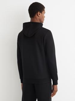 Reiss Mantel Logo Hoodie, Black - view 2, Black