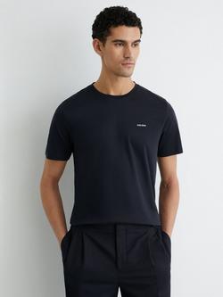 Reiss Selby Cotton Crew Neck T-Shirt, Navy, Navy