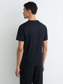 Reiss Selby Cotton Crew Neck T-Shirt, Navy - view 2, Navy
