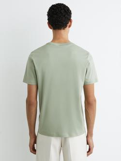 Reiss Selby Cotton Crew Neck T-Shirt, Sage - view 2, Sage