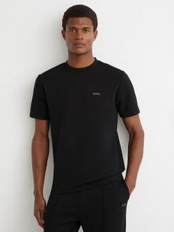 Reiss Wesley Logo Crew Neck T-Shirt, Black, Black