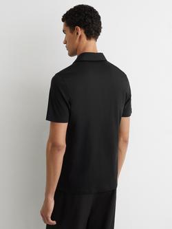 Reiss Tello Cotton Polo Shirt, Black - view 2, Black