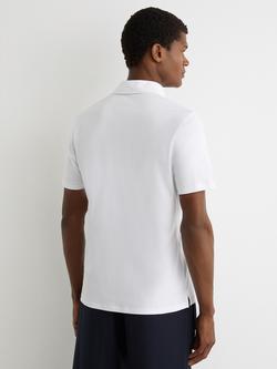 Reiss Tello Cotton Polo Shirt, White - view 2, White