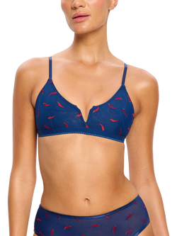 Modibodi Spicy Day V-Bralette, Navy Chilli, Navy Chilli